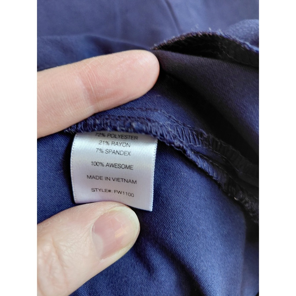 FIGS Technical Collection Navy Blue V Neck Scrub Top Women's XS - Picture 4 of 7